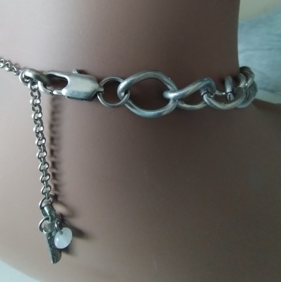 **Preowned Silver-Colored Necklace with Aqua & Blue Drop Pendants ๐ง๐ฟ** - Picture 2 of 11